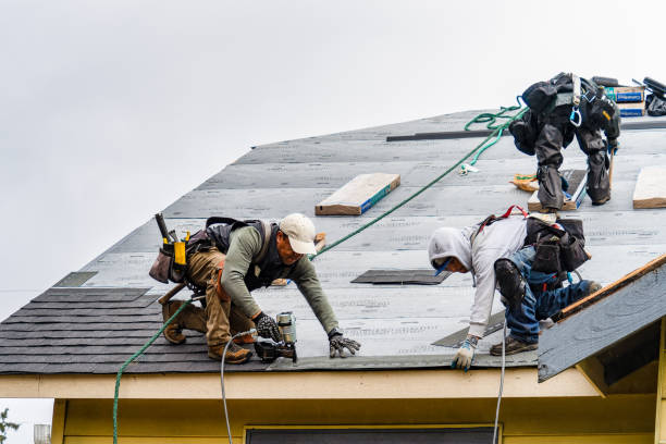 Professional Gutter Installation technician working in Conneautville, PA